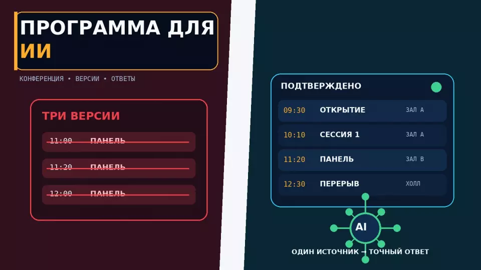 Как подготовить программу конференции для ИИ-помощника